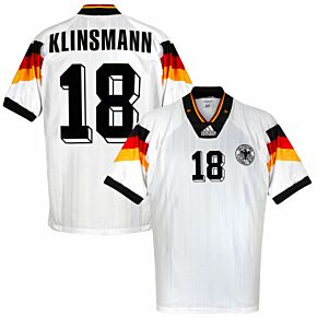 adidas Germany 1992-1994 Home Klinsmann 18 Shirt - USED Condition (Good) - Size L