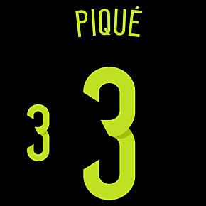 Piqué 3 - Spain Away Official Name & Number 2014 / 2015