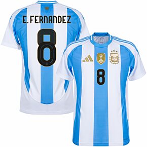 24-25 Argentina Home Shirt + E.Fernandez 8 (Official Printing)