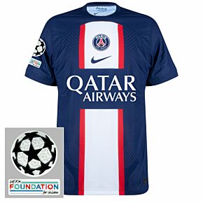 22-23 PSG Dri-Fit ADV Match Home Shirt + UCL Starball + UEFA Foundation Patches