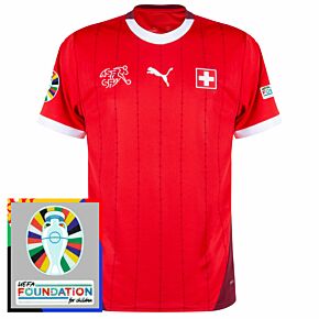 24-25 Switzerland Home Shirt incl. Euro 2024 & Foundation Tournament Patches