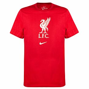 21-22 Liverpool Evergreen Crest T-Shirt - Red/Ecru