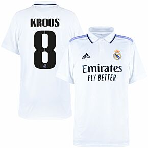 22-23 Real Madrid Home Shirt + Kroos 8 (Official Printing)