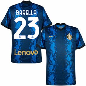 21-22 Inter Milan Home Shirt (no sponsor) + Barella 23 (Official Printing)