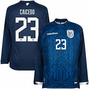 22-23 Ecuador Away Authentic L/S Shirt + Caicedo 23 (Fan Style)