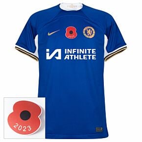 23-24 Chelsea Home Shirt (incl. Sponsor) + British Legion Poppy