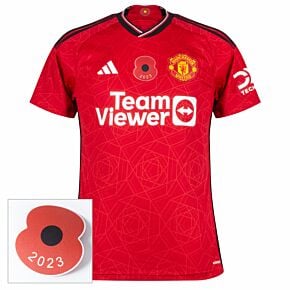 23-24 Man Utd Home Shirt + British Legion Poppy