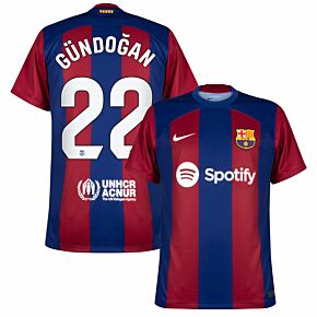 23-24 Barcelona Home Shirt + Gündoğan 22 (La Liga)