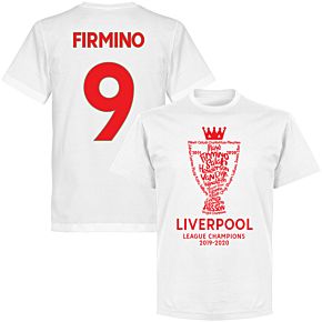 Liverpool 2020 League Champions Trophy Firmino 9 KIDS T-shirt - White