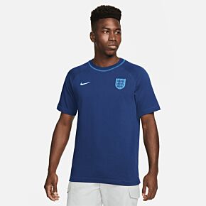 22-23 England Travel Top S/S - Blue Void/Blue Fury
