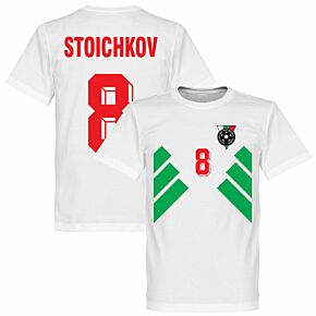 Bulgaria Stoichkov 8 Retro Tee - White