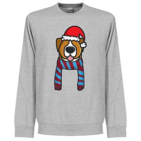 Christmas Dog Supporter KIDS Sweatshirt - (Grey/Maroon/Sky)
