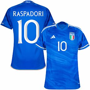 23-24 Italy Home Shirt + Raspadori 10 (Official Printing)