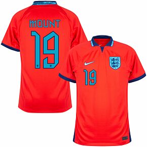 22-23 England Away Shirt + Mount 19 (Official Printing)