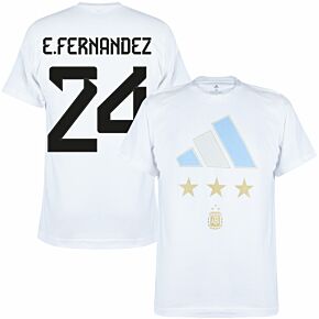 2022 World Cup Argentina Winners T-Shirt + E.Fernandez 24