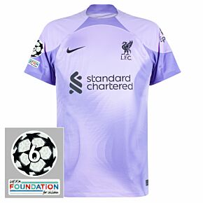 22-23 Liverpool Home GK Shirt + Champions League & Foundation Patches