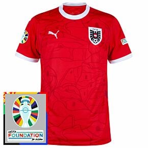 24-25 Austria Home Shirt incl. Euro 2024 & Foundation Tournament Patches