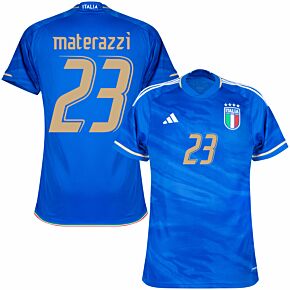23-24 Italy Home Shirt + Materazzi 23 (Legend Printing)