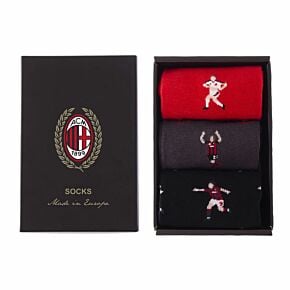 AC Milan Celebration Socks Box Set 3 Pairs (Size UK 7-11 / EU 40-46)