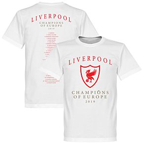 Liverpool Crest Champions of Europe Squad Tee - White