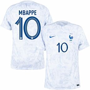 22-23 France Away Shirt + Mbappe 10 (Official Printing)
