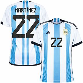 22-23 Argentina Home Shirt + L.Martinez 22 (Official Printing)