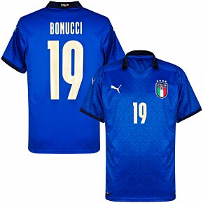 20-21 Italy Home Shirt + Bonucci 19 (Official Printing)