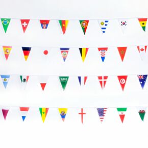 World Cup 2022 Full 32 Team National Flag Pennant Bunting Set (11.5m Length)