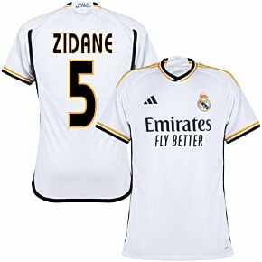 23-24 Real Madrid Home Shirt + Zidane 5 (Legend Printing)