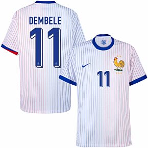 24-25 France Dri-Fit ADV Match Away Shirt + Dembele 11 (Official Printing)