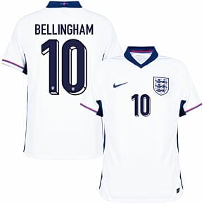 24-25 England Home Shirt + Bellingham 10 Official Printing)