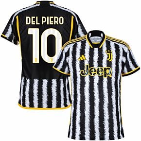 23-24 Juventus Home Authentic Shirt + Del Piero 10 (Official Printing)