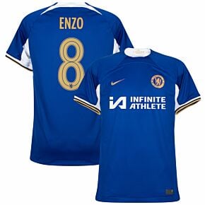 23-24 Chelsea Home Shirt + Enzo 8 (Official Cup Printing)