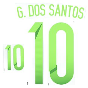 G.Dos Santos 10 Copa America 2015 Mexico Away Official Name & No. Set
