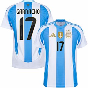 24-25 Argentina Home Shirt + Garnacho 17 (Official Printing)