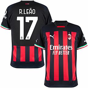22-23 AC Milan Home Shirt + R.Leão 17 (Official Printing)