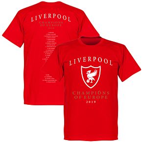 Liverpool Crest Champions of Europe Squad Tee - Red