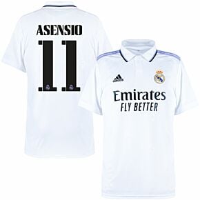 22-23 Real Madrid Home Shirt + Asensio 11 (Cup Style Printing)