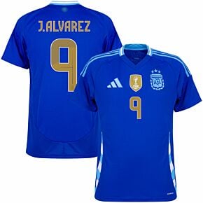 24-25 Argentina Away Shirt + J.Alvarez 9 (Official Printing)