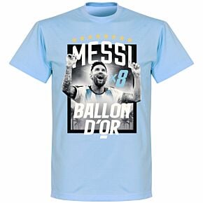 Messi x8 Ballon D'Or 2023 T-shirt - Sky Blue
