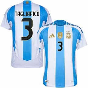 24-25 Argentina Home Authentic Shirt + Tagliafico 3 (Official Printing)