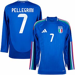 24-25 Italy Home L/S Shirt + Pellegrini (Official Printing)