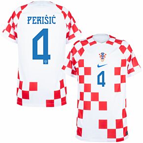 22-23 Croatia Home Shirt + Perišić 4 (Official Printing)