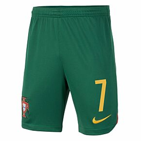 22-23 Portugal Home Shorts - Kids + No.7 (Official Printing)