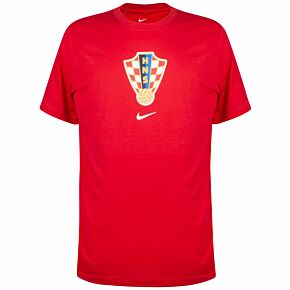 22-23 Croatia Crest WC22 T-Shirt - Red/White
