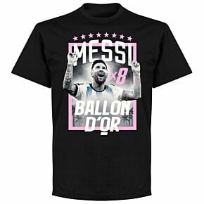 Messi x8 Ballon D'Or 2023 T-shirt - Black