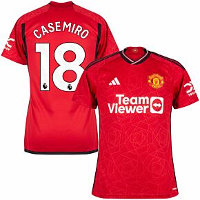 23-24 Man Utd Home Shirt + Casemiro 18 (Premier League)