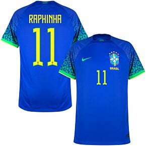 22-23 Brazil Away Shirt + Raphinha 11 (Official Printing)
