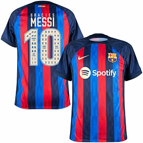 22-23 Barcelona Home Shirt + Gracies Messi 10