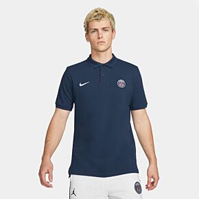 22-23 PSG NSW Crest Pique Polo Shirt - Navy/Red